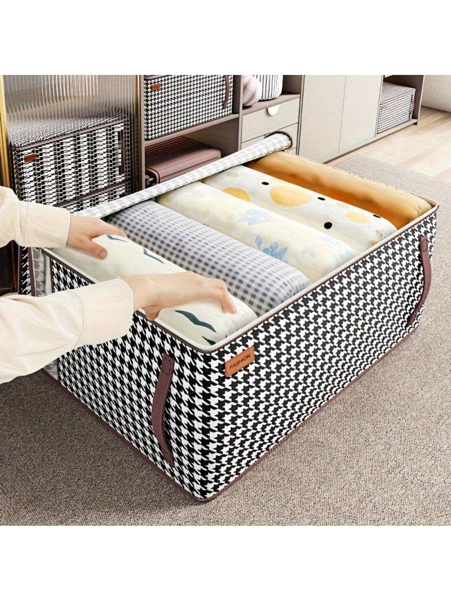 أكياس تخزين المفروشات مع مقابض معززة