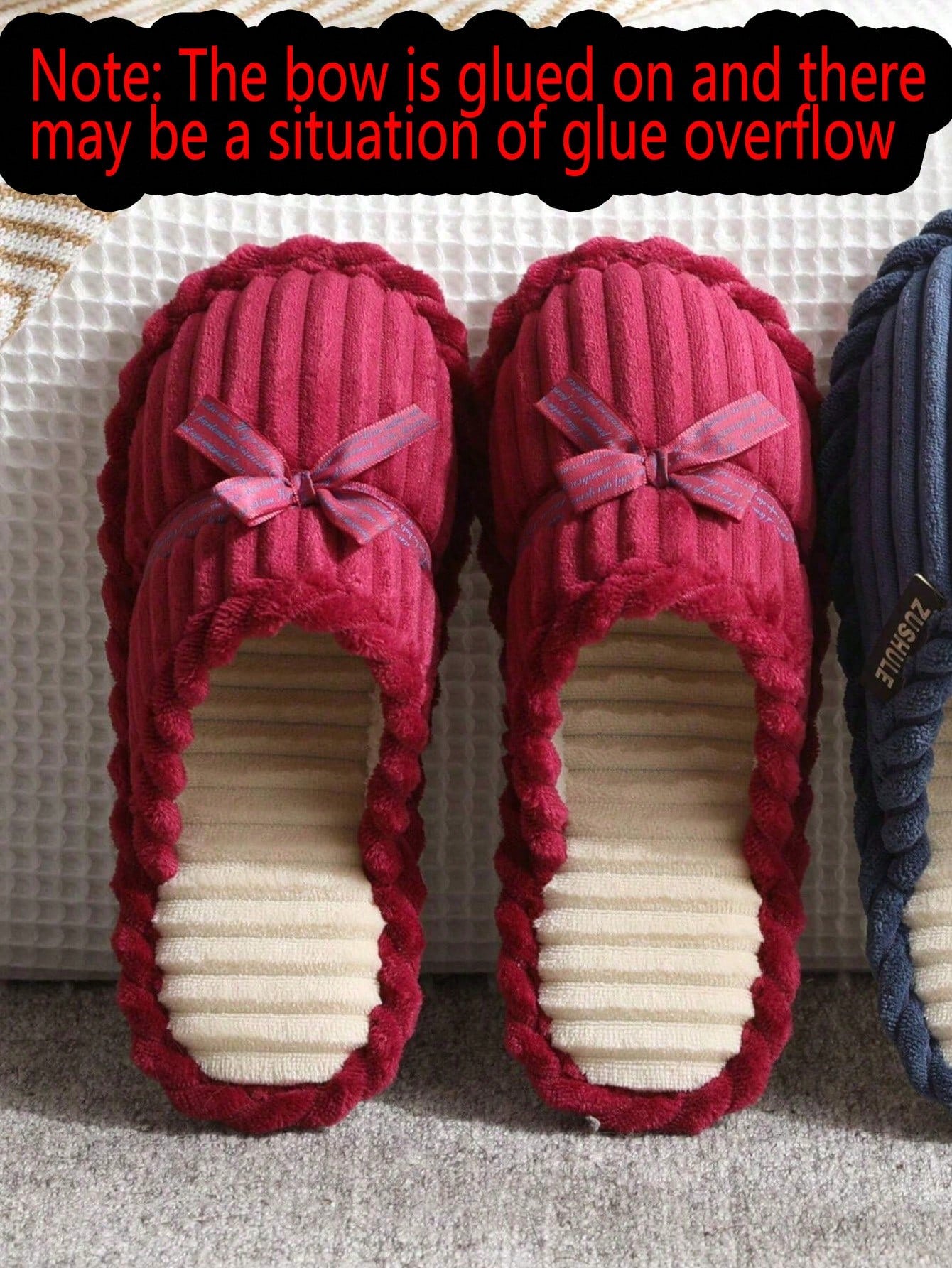 زوجان من الأحذية المبطنة بالرباط على شكل فراشة لون أحمر ساخن 2قطعات 2024 الحديث، للإستخدام الداخلي والخارجي، خريف/شتاء