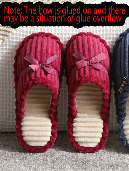 زوجان من الأحذية المبطنة بالرباط على شكل فراشة لون أحمر ساخن 2قطعات 2024 الحديث، للإستخدام الداخلي والخارجي، خريف/شتاء
