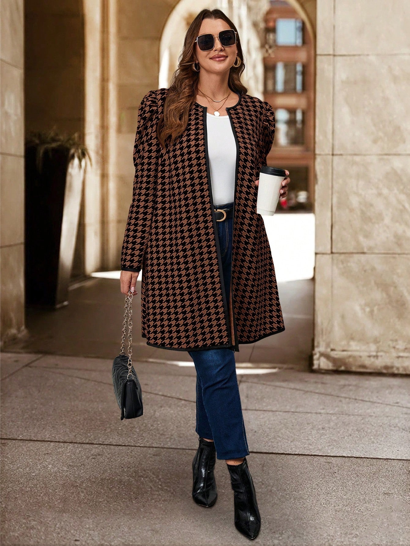 كارديجان بأكمام طويلة مقاس كبير، جاكيت كاجوال بسيطة للاستخدام اليومي