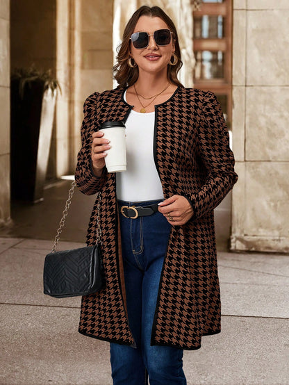 كارديجان بأكمام طويلة مقاس كبير، جاكيت كاجوال بسيطة للاستخدام اليومي