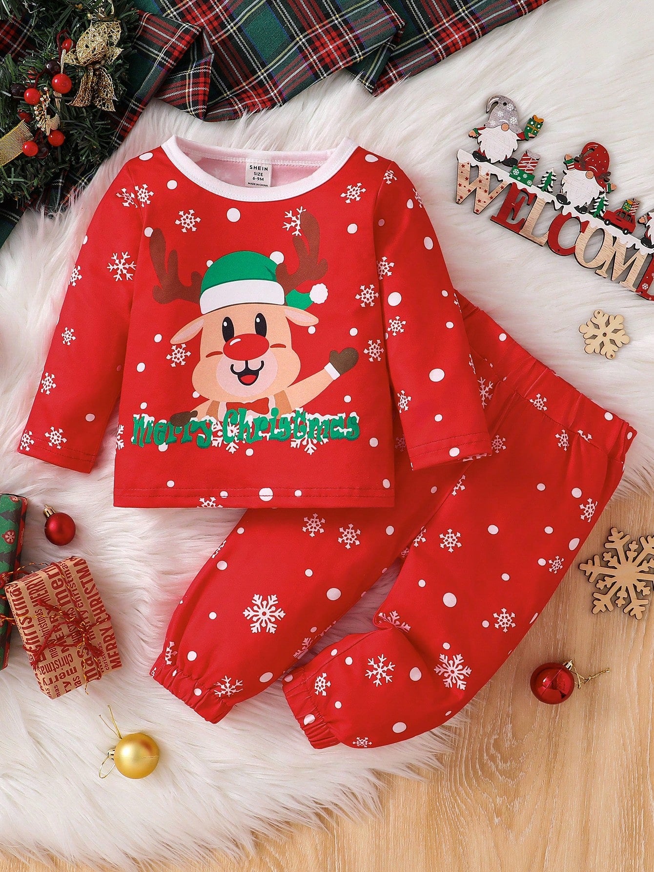 طقم ملابس للأطفال الرضع بنين لعيد الميلاد