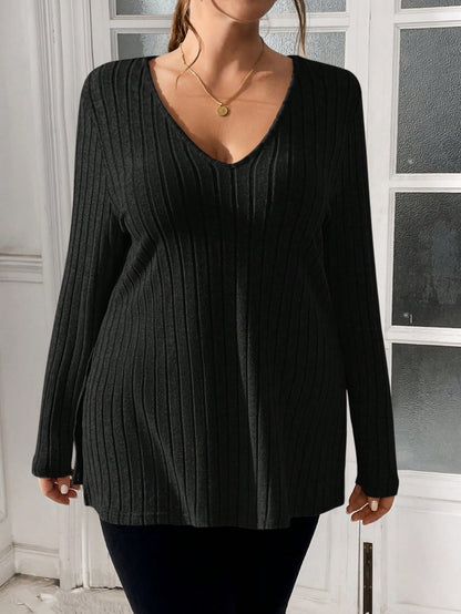 ملابس علوية نساء كبيرة الحجم ذات أكمام طويلة
