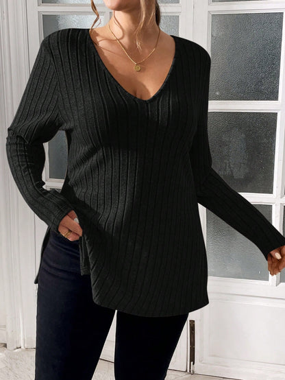 ملابس علوية نساء كبيرة الحجم ذات أكمام طويلة
