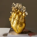 1 قطعة إناء من البولي رزين بتصميم قلب أبيض نسيجي، إناء لتنسيق الزهور وديكور المنزل