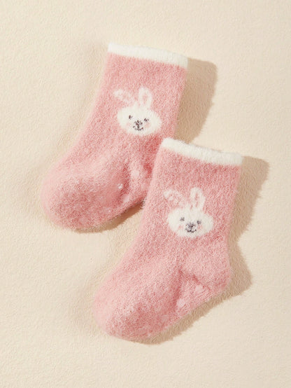 ثلاثة أزواج من جوارب الأطفال الصغار الدافئة سميكة