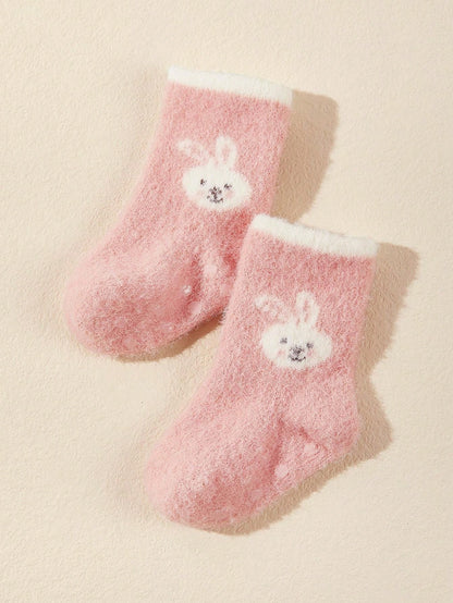 ثلاثة أزواج من جوارب الأطفال الصغار الدافئة سميكة