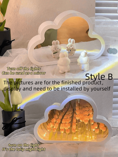 ضوء ليلي بزهرة التوليب مصنوع يدويًا كهدية إبداعية