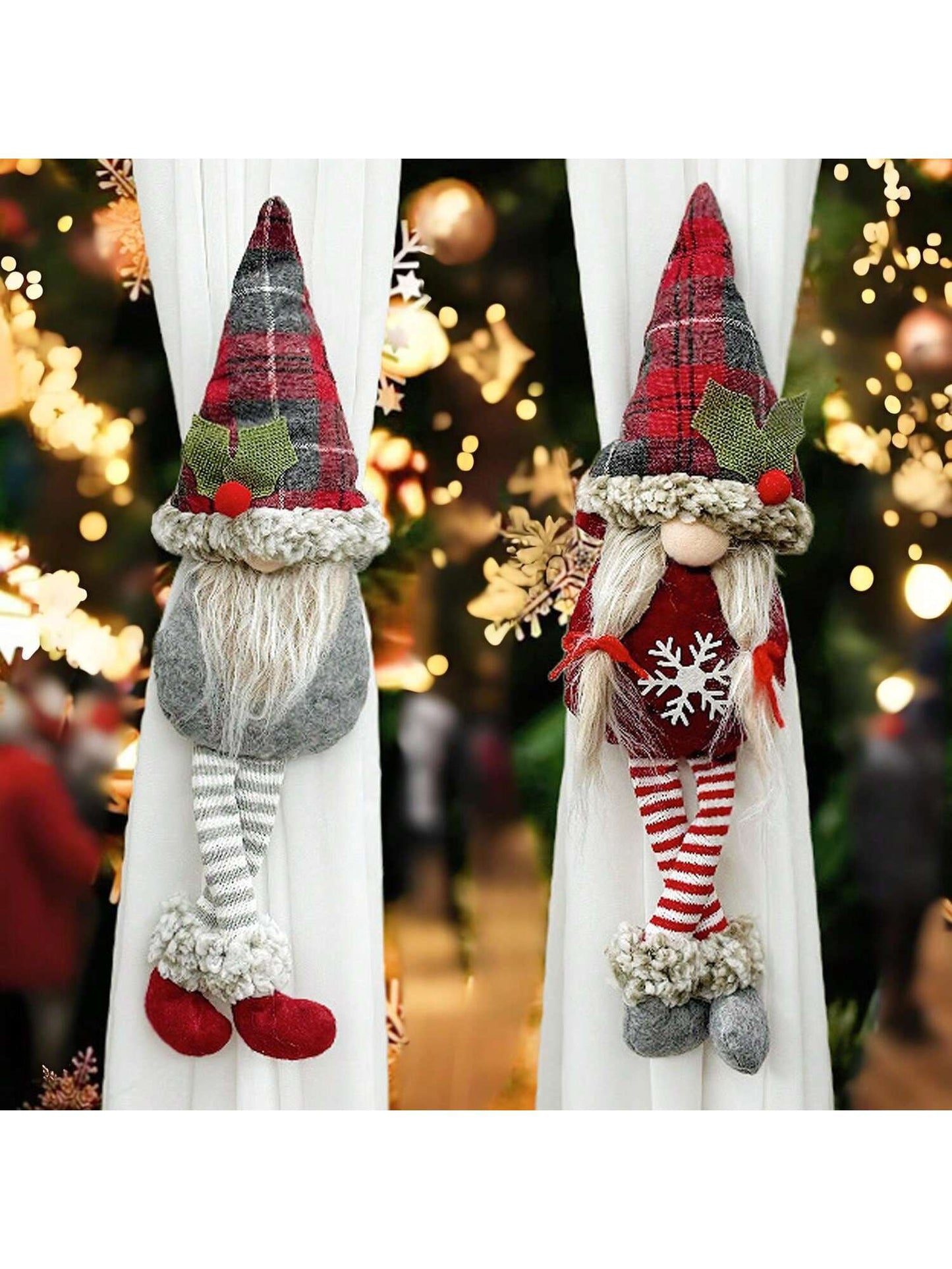 قطعة آرت ديكو عيد الميلاد جنوم ستائر تيباكس