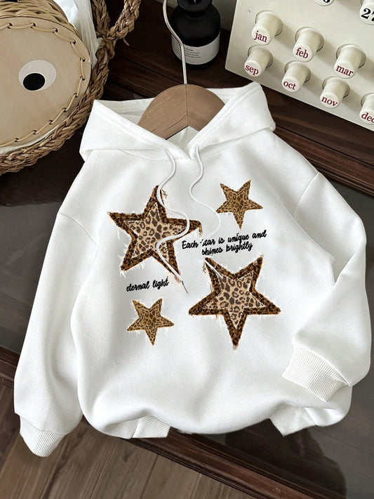 قميص ثقيل هودي نسائي فضفاض مصنوع من قماش لامع سميك بنقوش نمر وكوكب، بدون رسومات بتصميم بسيط عصري