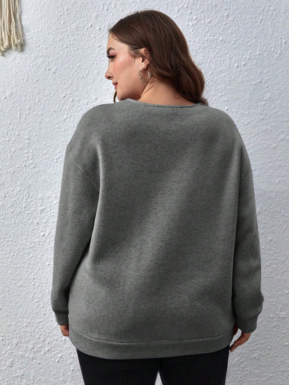 بلوزة كاجوال طويلة الأكمام مقاسات كبيرة للسيدات