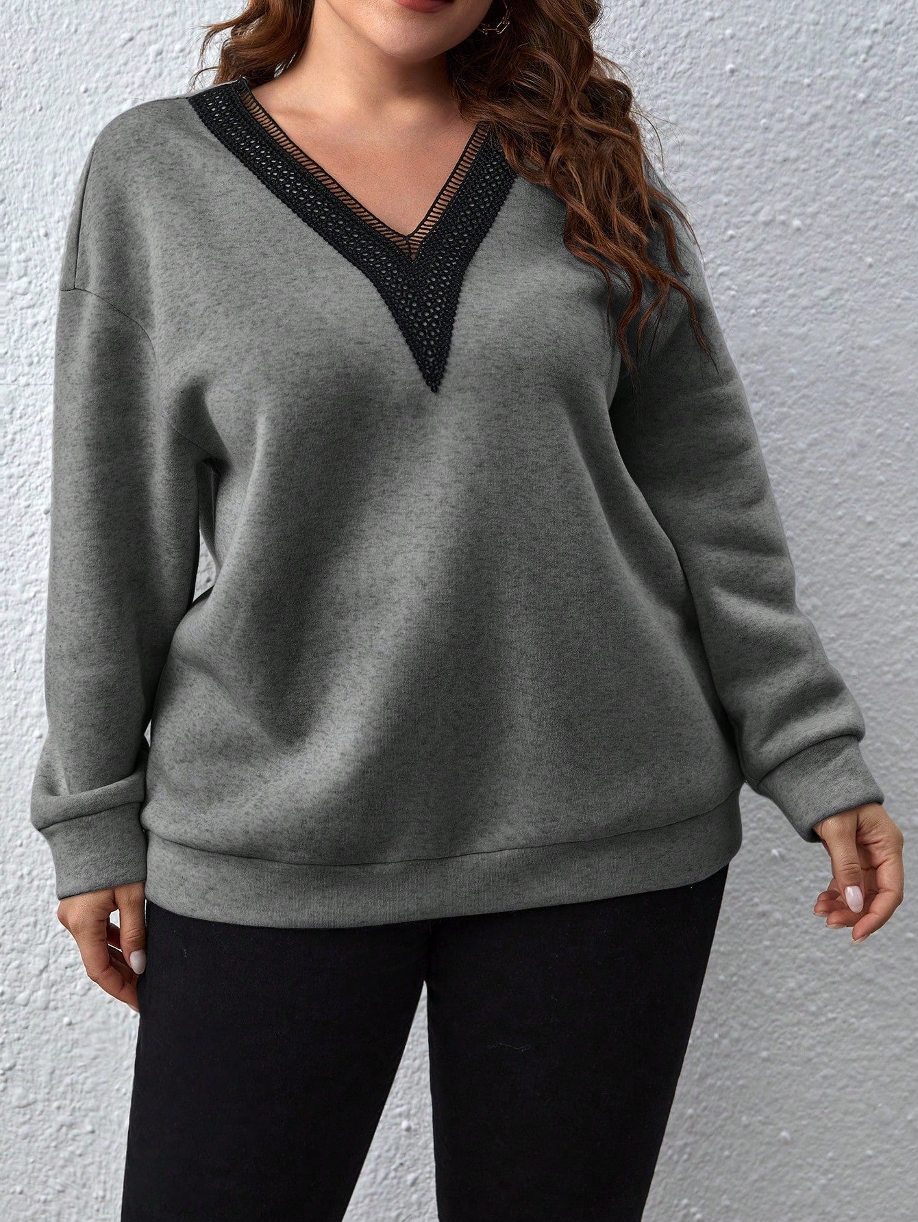 بلوزة كاجوال طويلة الأكمام مقاسات كبيرة للسيدات