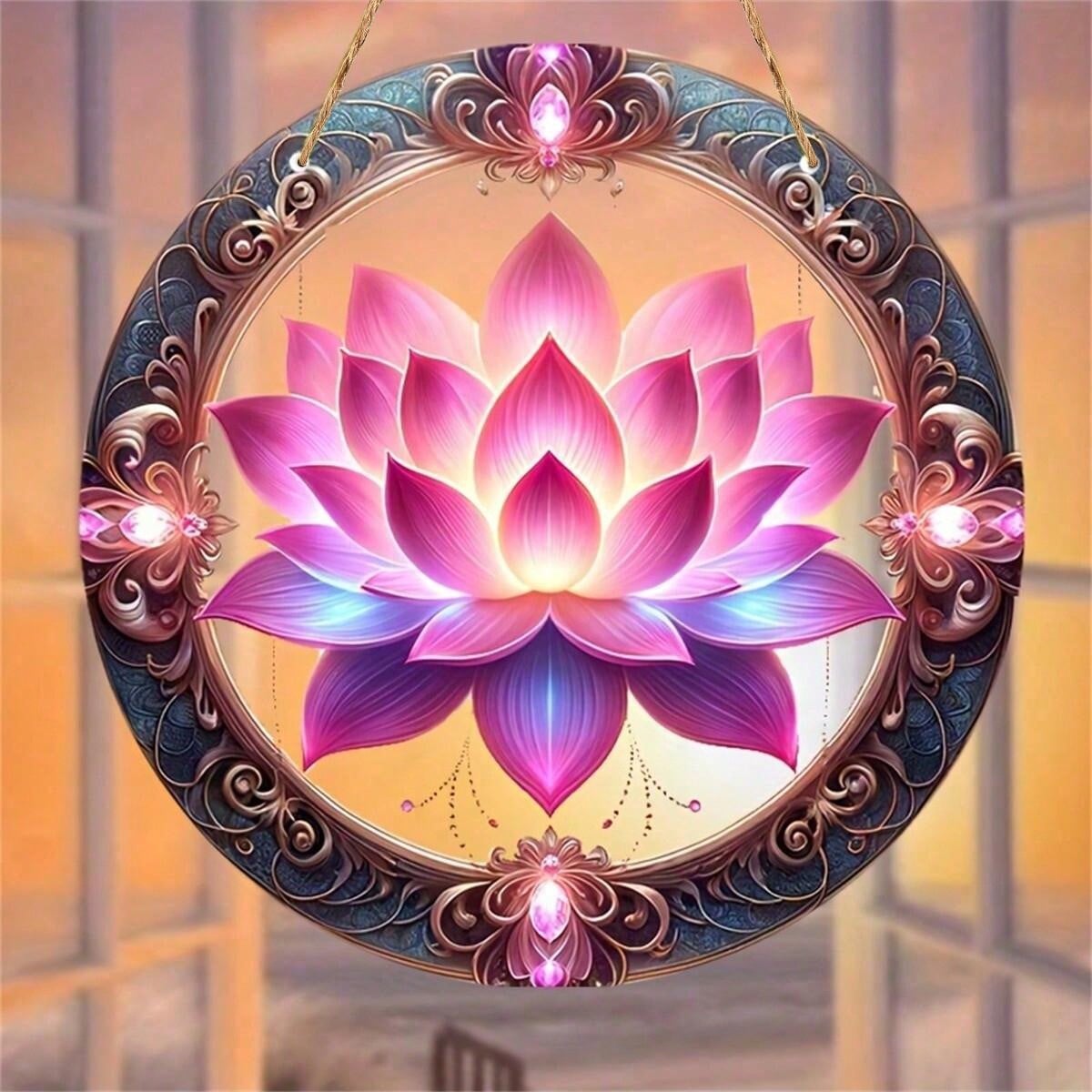 زخرفة زهرة اللوتس الأكريليك 20 سم * 20 سم (8 بوصة * 8 بوصة) إنشاء ضوء صياد اللوتس