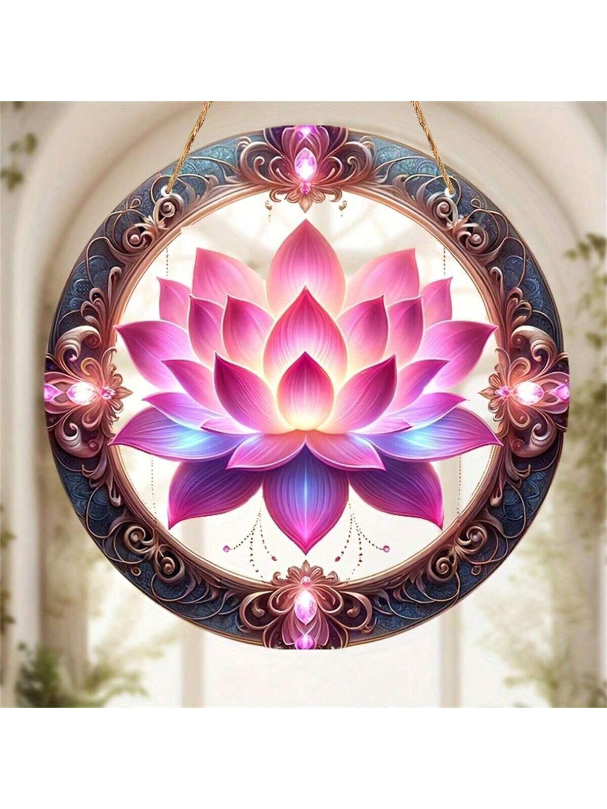زخرفة زهرة اللوتس الأكريليك 20 سم * 20 سم (8 بوصة * 8 بوصة) إنشاء ضوء صياد اللوتس