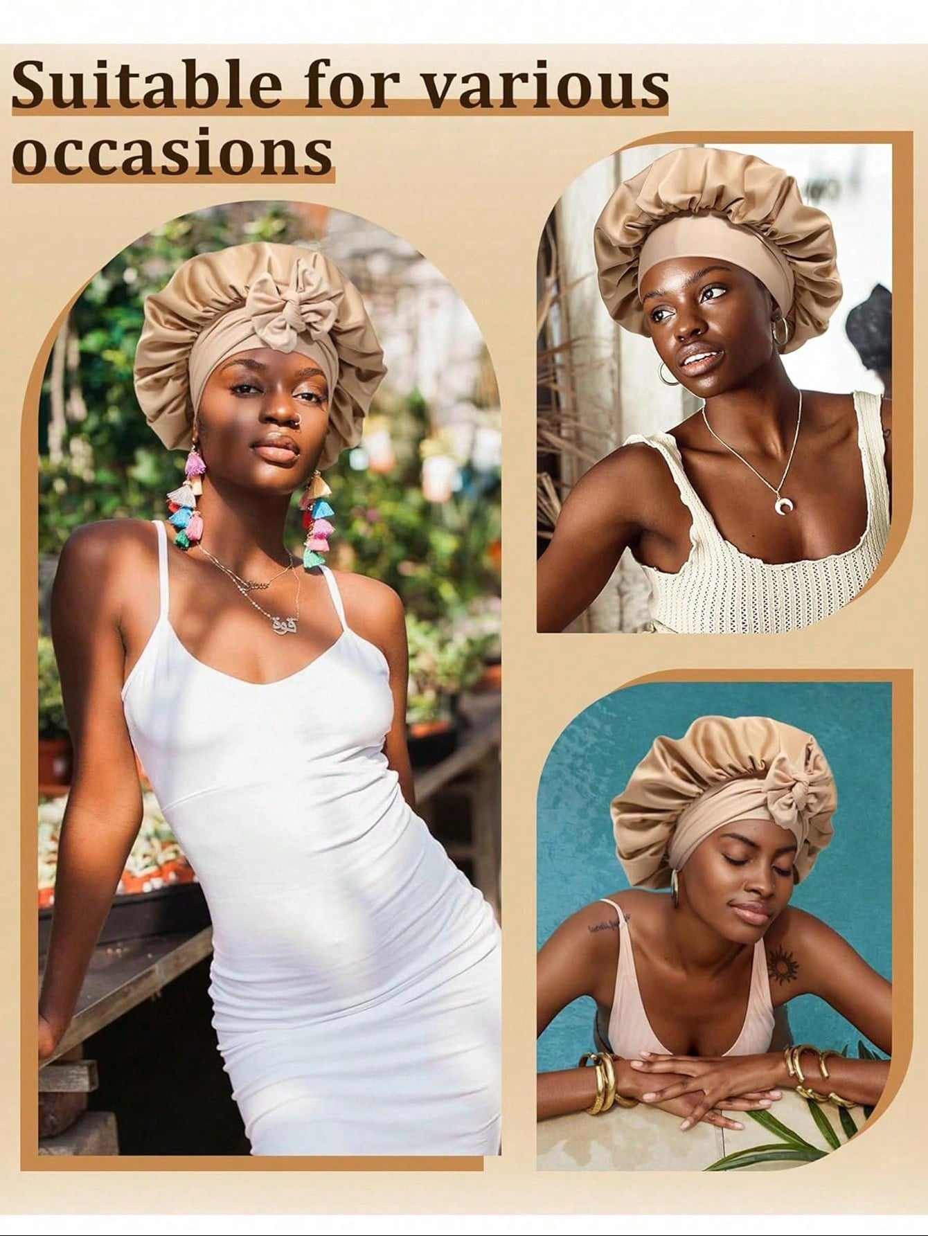 تاج البونيه الملكي من الحرير للنوم والحفاظ على الشعر، بونيه الساتان الأسود للرجال والنساء، بونيه للشعر الكيرلي والشعر الطبيعي، بونيه قابل للتعديل غطاء شعر