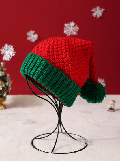 قبعة عيد الميلاد المصنوعة بالتريكو للأطفال 1 قطعة