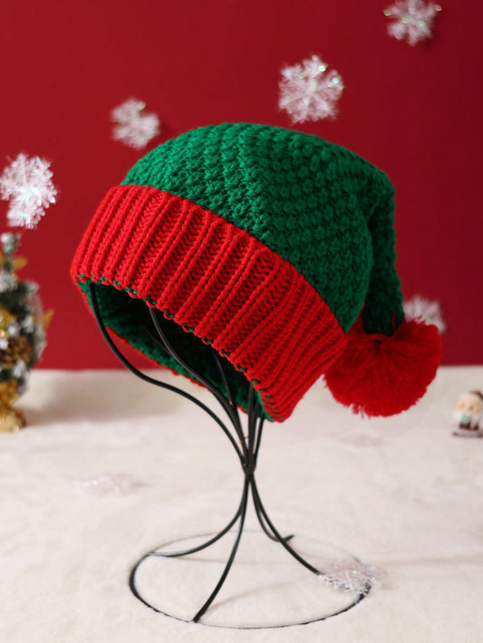 قبعة عيد الميلاد المصنوعة بالتريكو للأطفال 1 قطعة