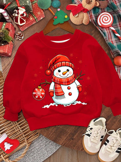 بلوزة كاجوال فضفاضة بياقة مستديرة من الأطفال والبنات