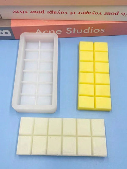 قالب سيليكون 1 قطعة لصنع شموع معطرة براتنج خزفي مزين ب- 12 تجويف بشكل الشوكولاتة