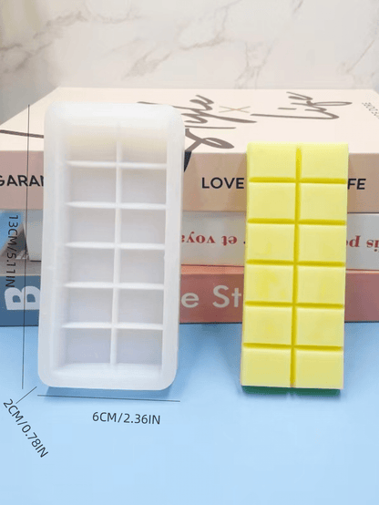 قالب سيليكون 1 قطعة لصنع شموع معطرة براتنج خزفي مزين ب- 12 تجويف بشكل الشوكولاتة