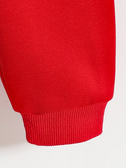 قطعتان/مجموعة سويت شيرت وسروال بقلنسوة كاجوال لطيف للفتيات الصغيرات بطبعة فراشة