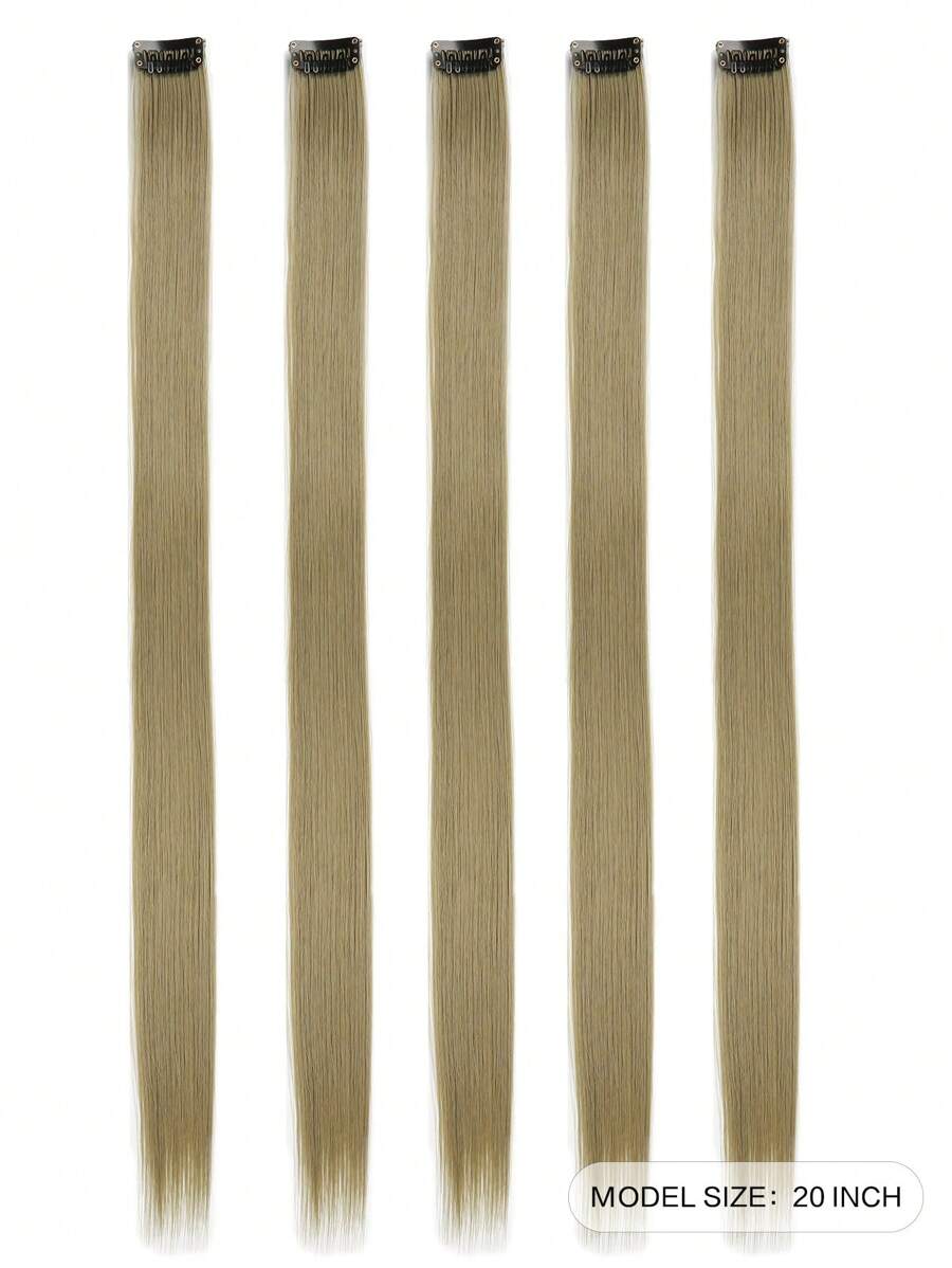 قطع من إكسسوارات الشعر المستعار الحمراء الطول 20 بوصة