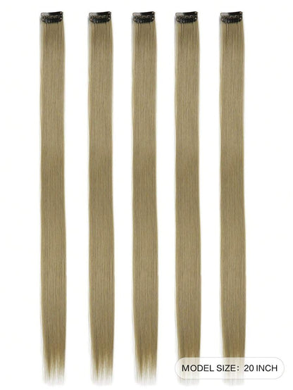 قطع من إكسسوارات الشعر المستعار الحمراء الطول 20 بوصة