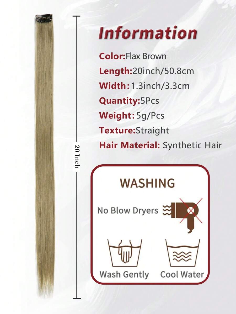 قطع من إكسسوارات الشعر المستعار الحمراء الطول 20 بوصة