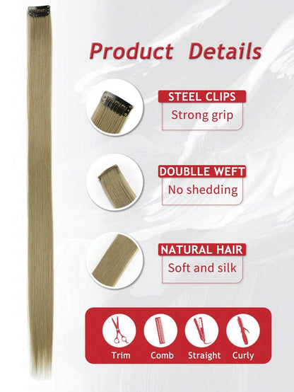 قطع من إكسسوارات الشعر المستعار الحمراء الطول 20 بوصة