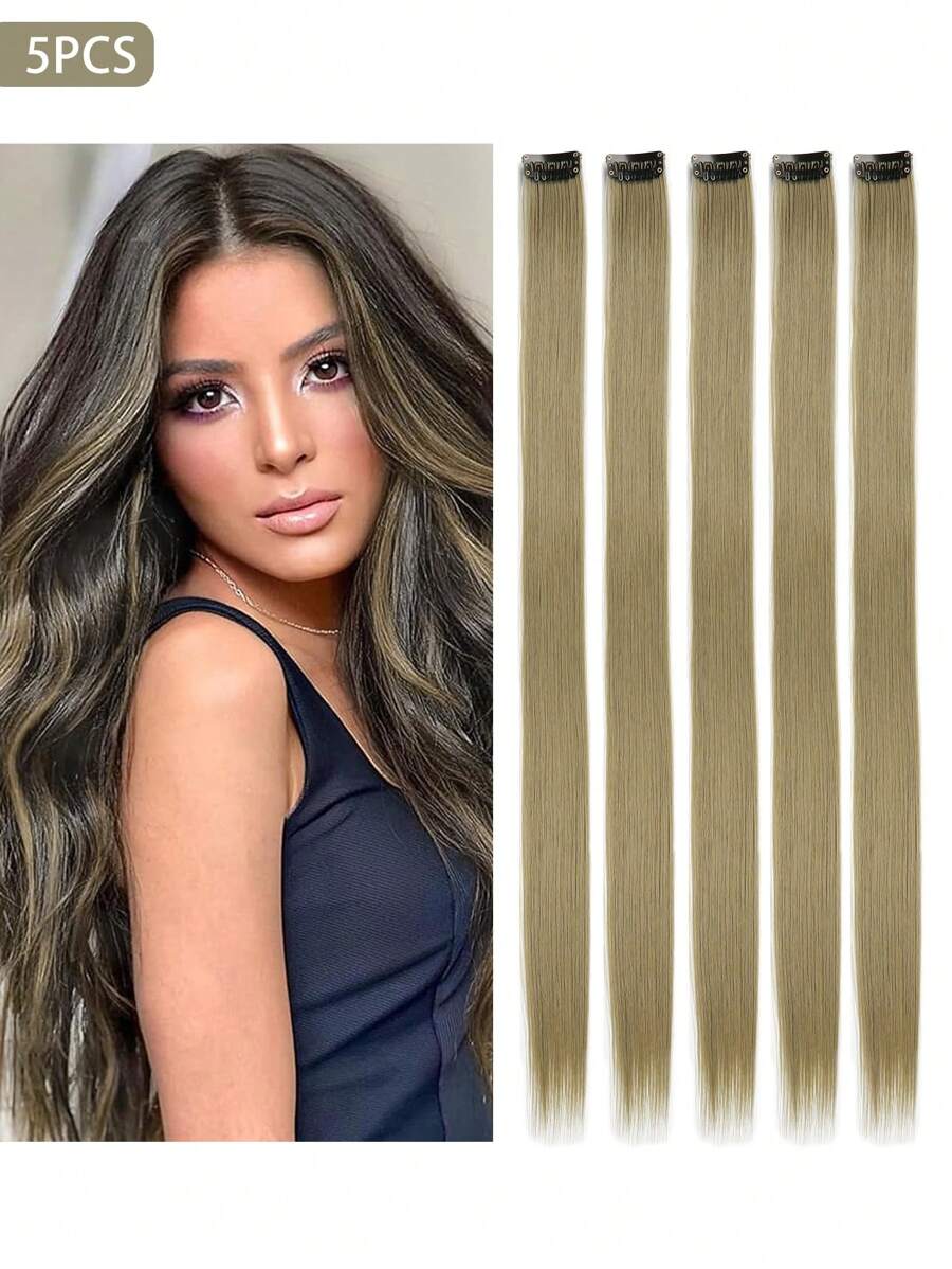 قطع من إكسسوارات الشعر المستعار الحمراء الطول 20 بوصة