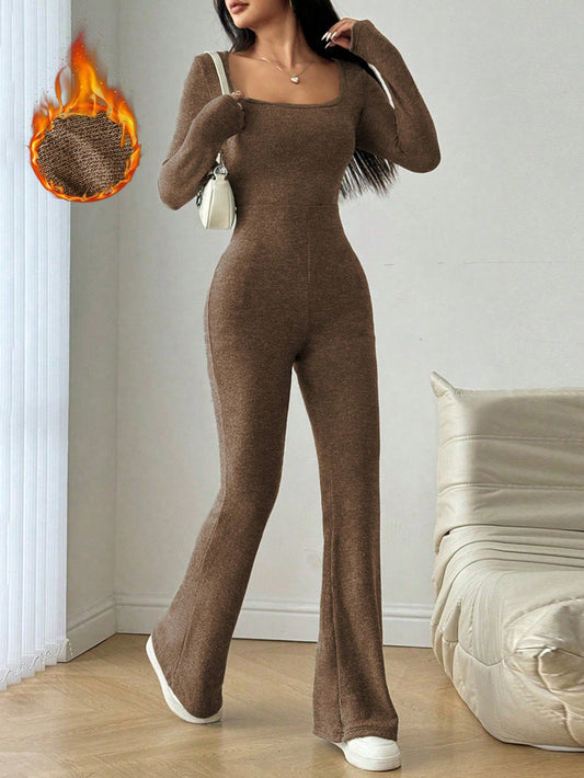 جمبسوت كاجوال طويلة الأكمام باللون الواحد