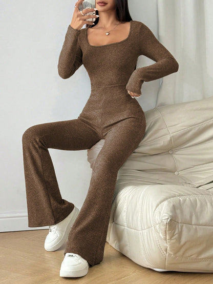 جمبسوت كاجوال طويلة الأكمام باللون الواحد