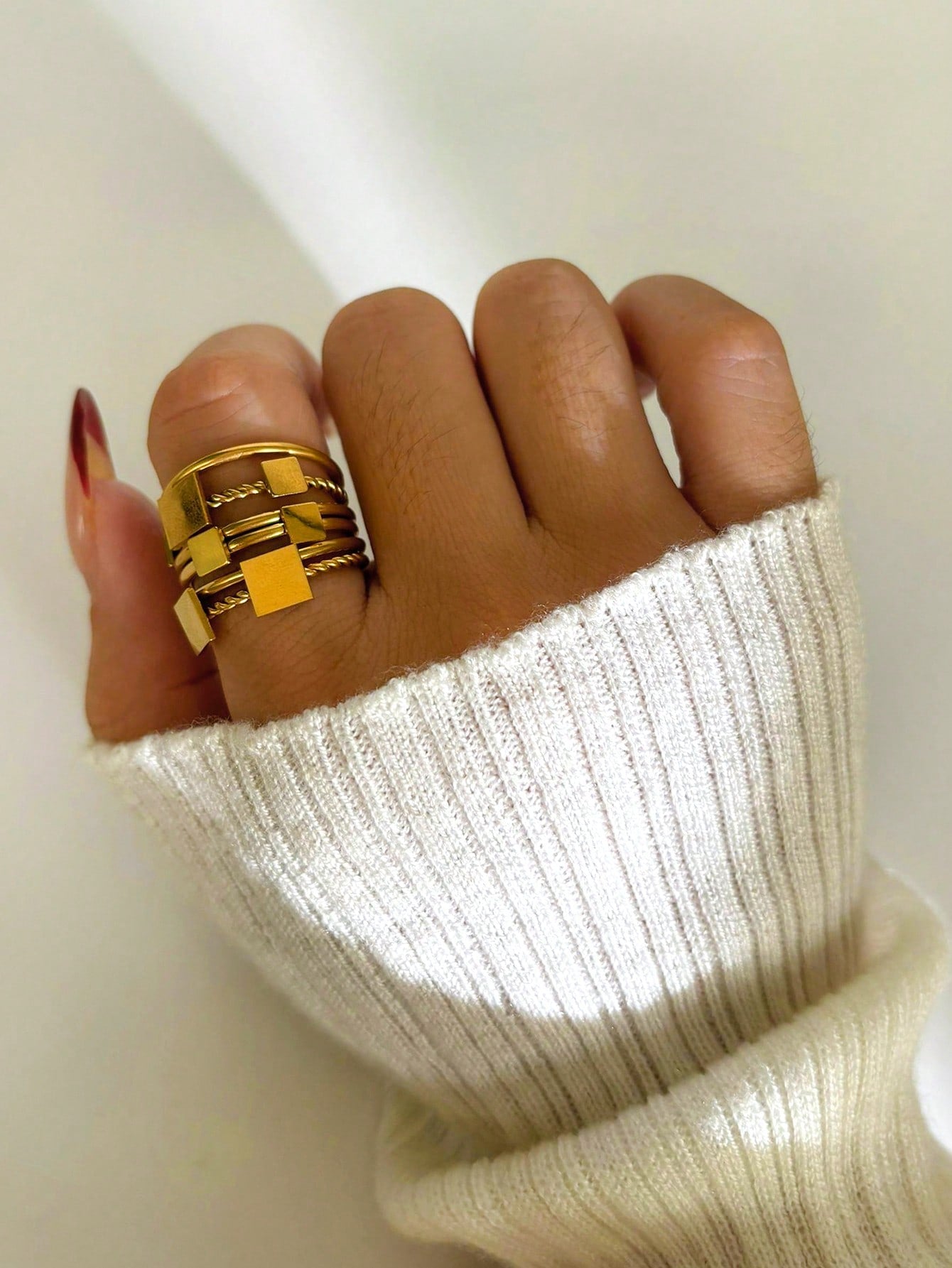 خاتم دائري غير قابل للصدأ لامع , ضد للماء