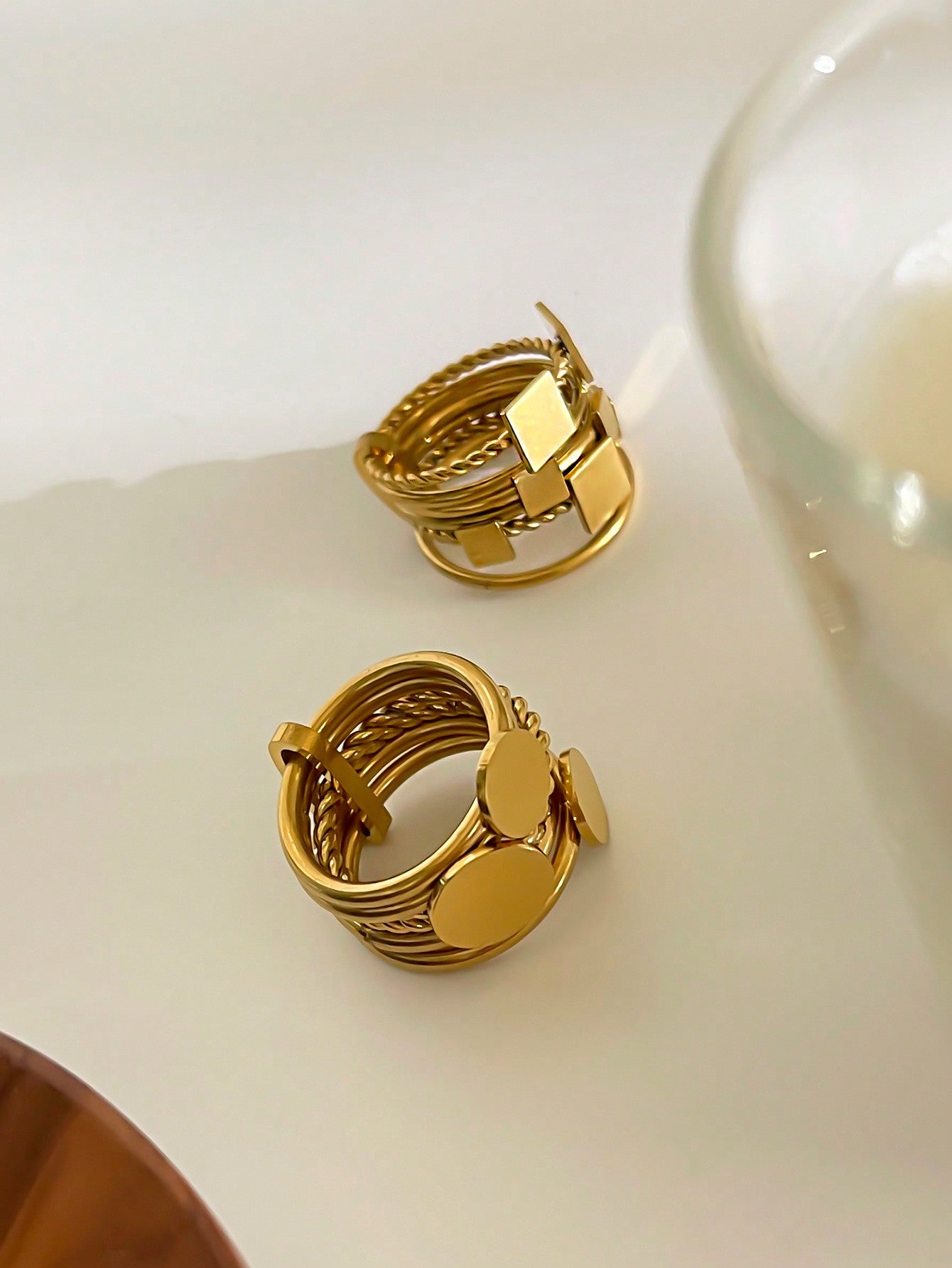 خاتم دائري غير قابل للصدأ لامع , ضد للماء