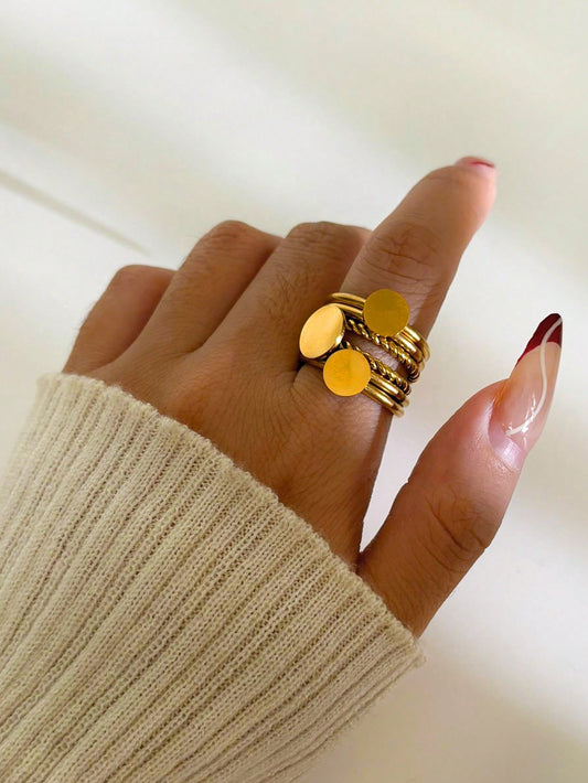 خاتم دائري غير قابل للصدأ لامع , ضد للماء