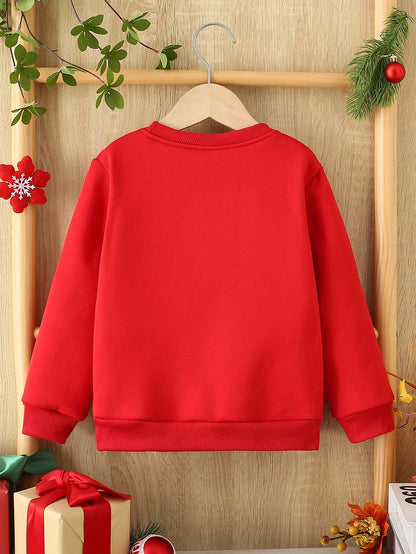 البلوزة القطيفة ذات الرقبة الطاقم بطباعة صورة الغزال والأشكال الاحتفالية