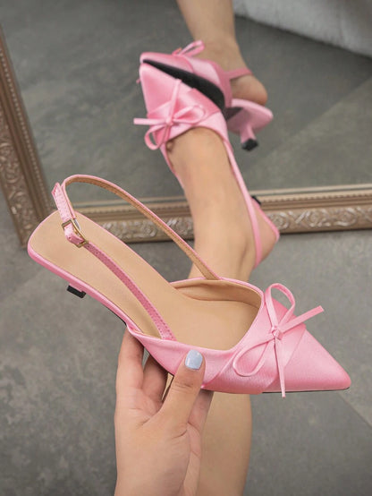 صندل كعب عالي ساتان