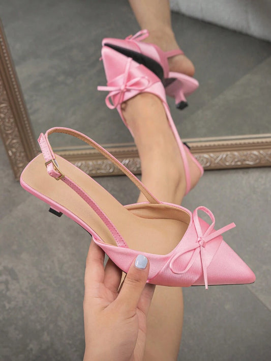 صندل كعب عالي ساتان