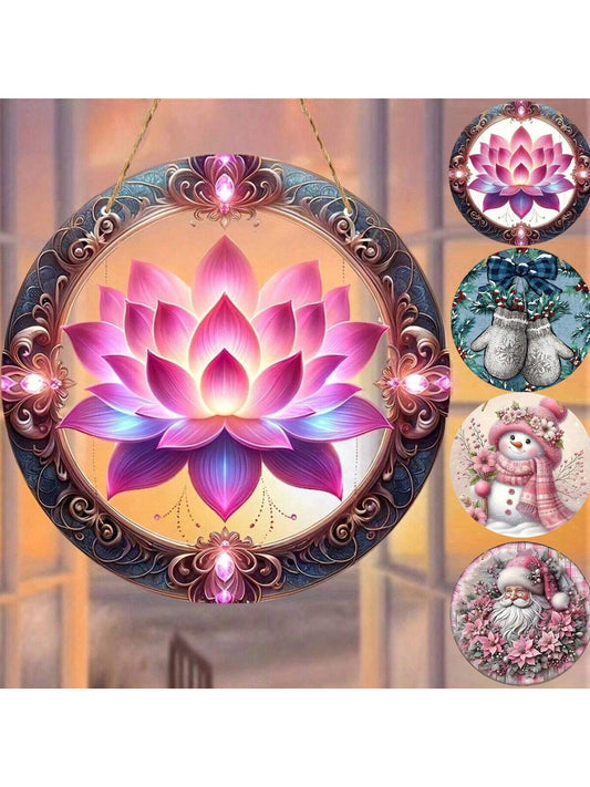 زخرفة زهرة اللوتس الأكريليك 20 سم * 20 سم (8 بوصة * 8 بوصة) إنشاء ضوء صياد اللوتس