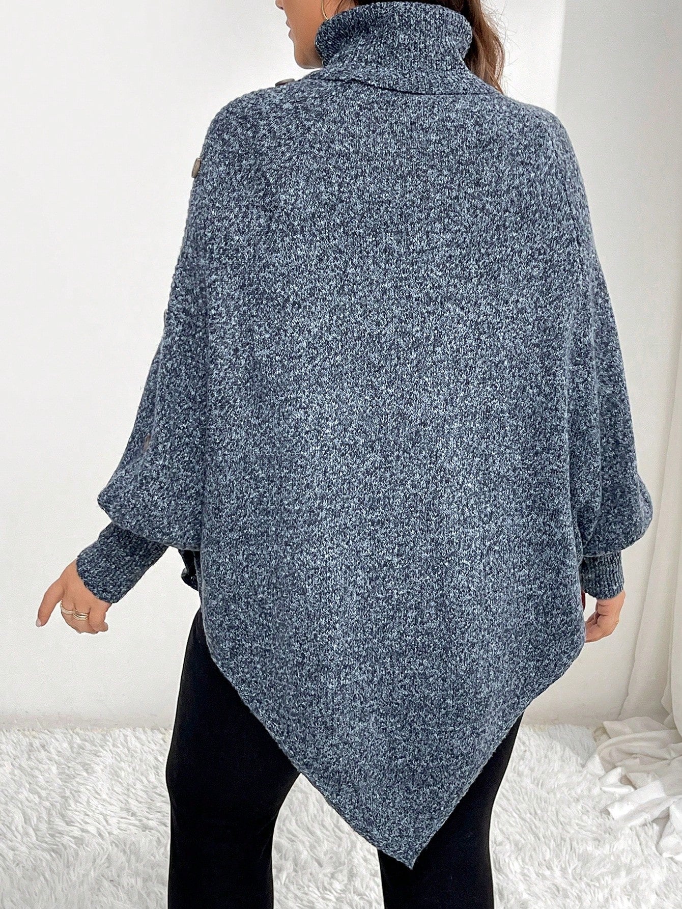 البلوزة البيضاوية الفضفاضة السترة الضارب الطويلة الأكمام