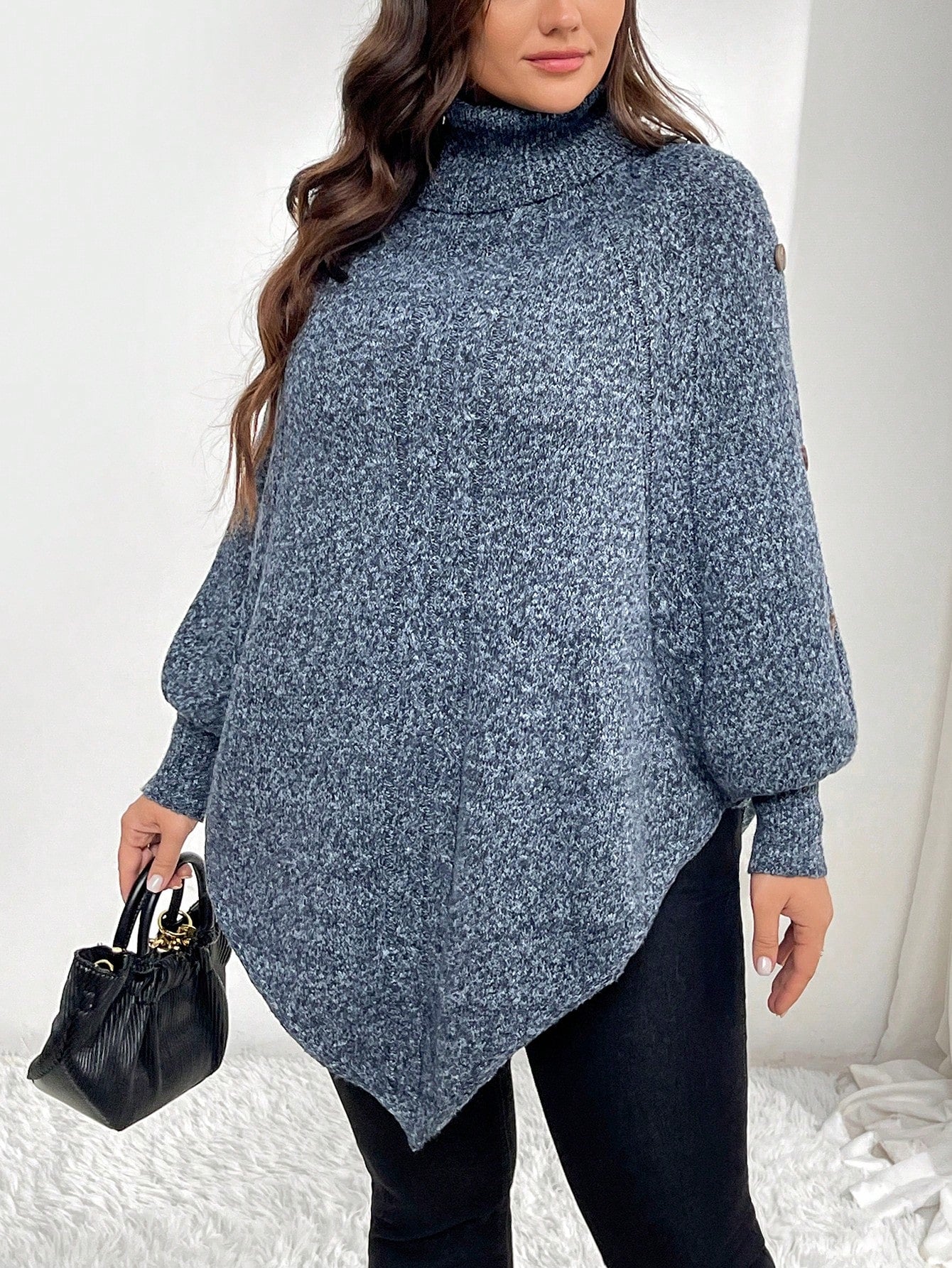 البلوزة البيضاوية الفضفاضة السترة الضارب الطويلة الأكمام