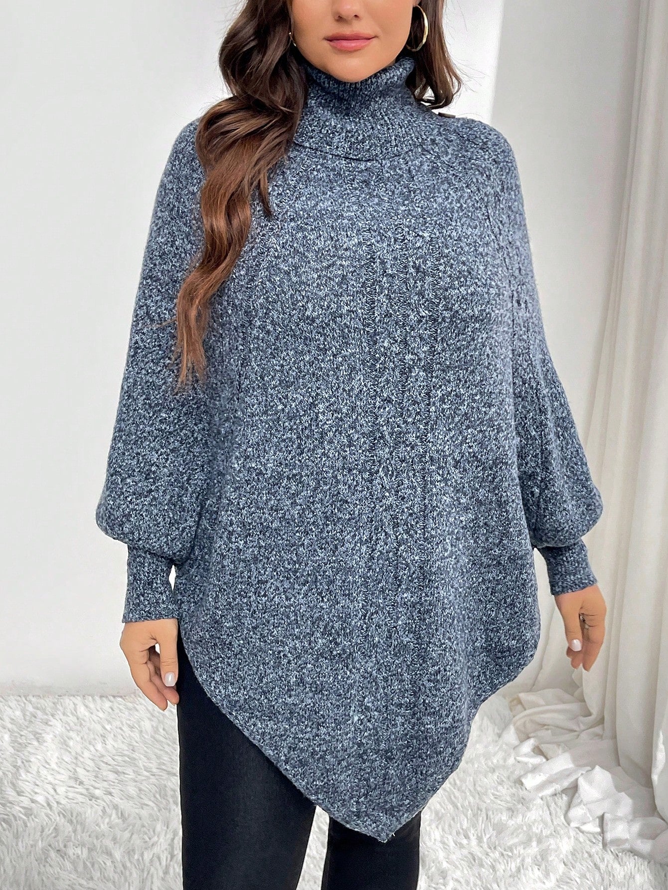 البلوزة البيضاوية الفضفاضة السترة الضارب الطويلة الأكمام