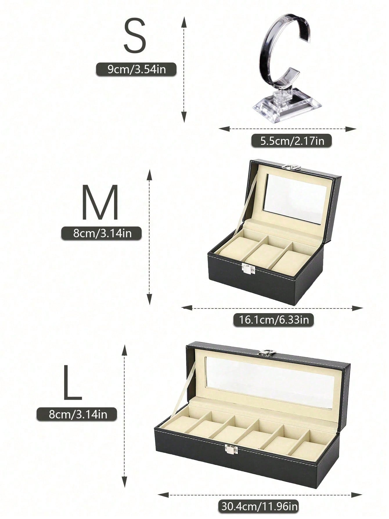 صندوق ساعة من جلد البولي