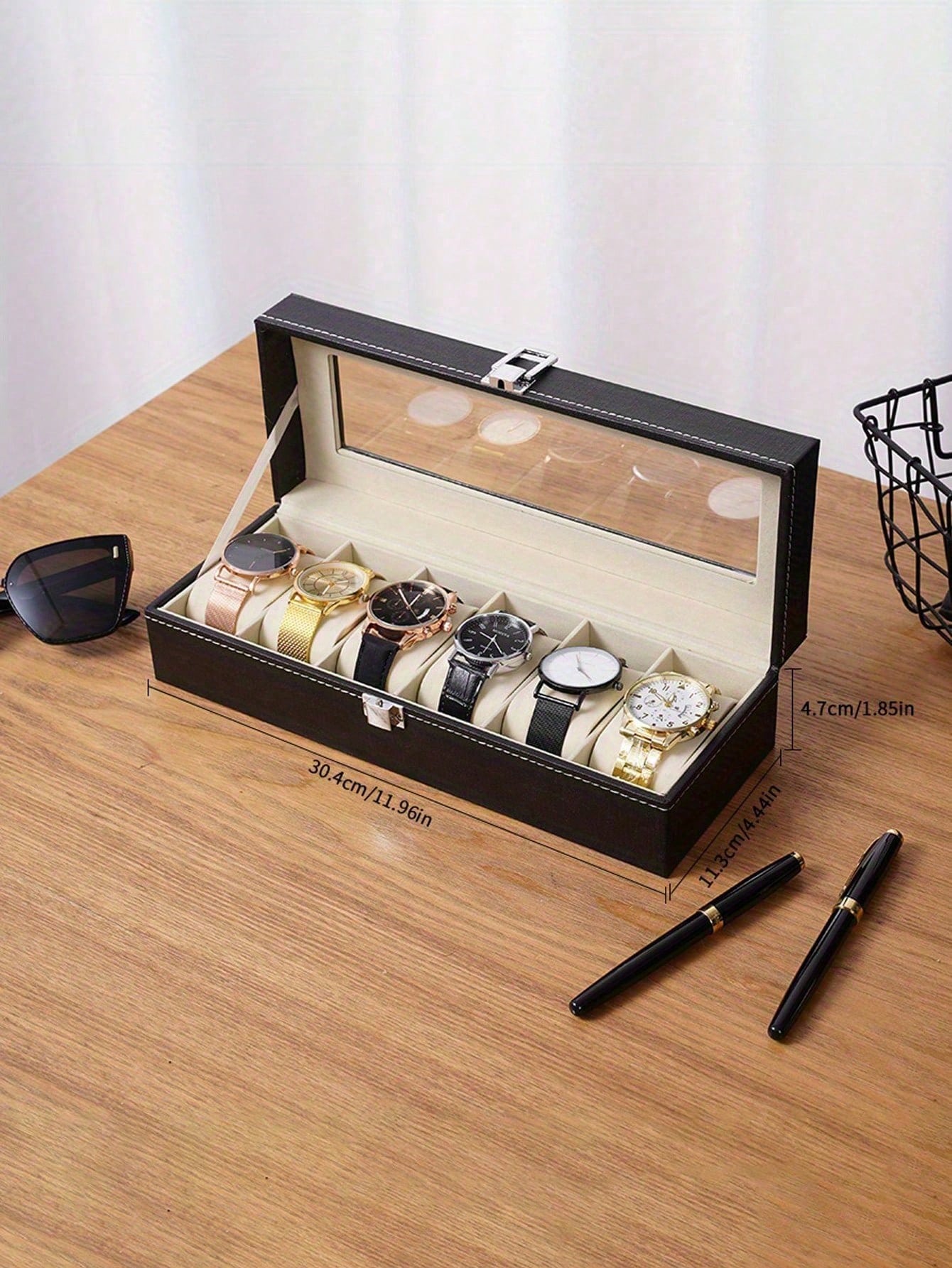 صندوق ساعة من جلد البولي