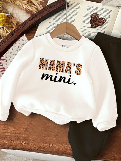 طقم قميص ثقيل مضفر لطفلة، كاجوال ودافئ