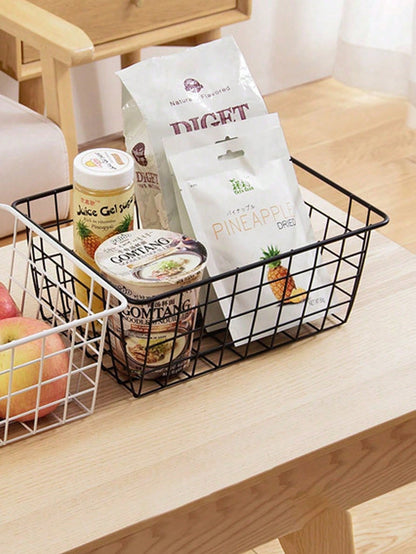 سلة تخزين بسيطة بأسلوب الحديد لتخزين الوجبات الخفيفة في المطبخ