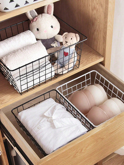 سلة تخزين بسيطة بأسلوب الحديد لتخزين الوجبات الخفيفة في المطبخ