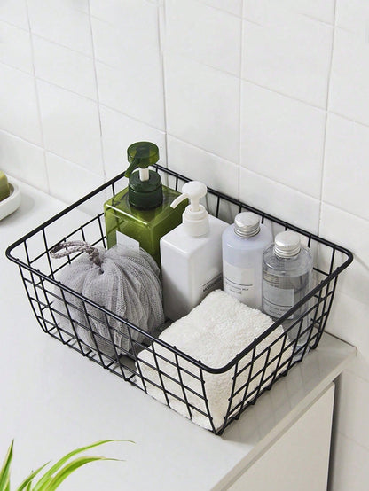 سلة تخزين بسيطة بأسلوب الحديد لتخزين الوجبات الخفيفة في المطبخ