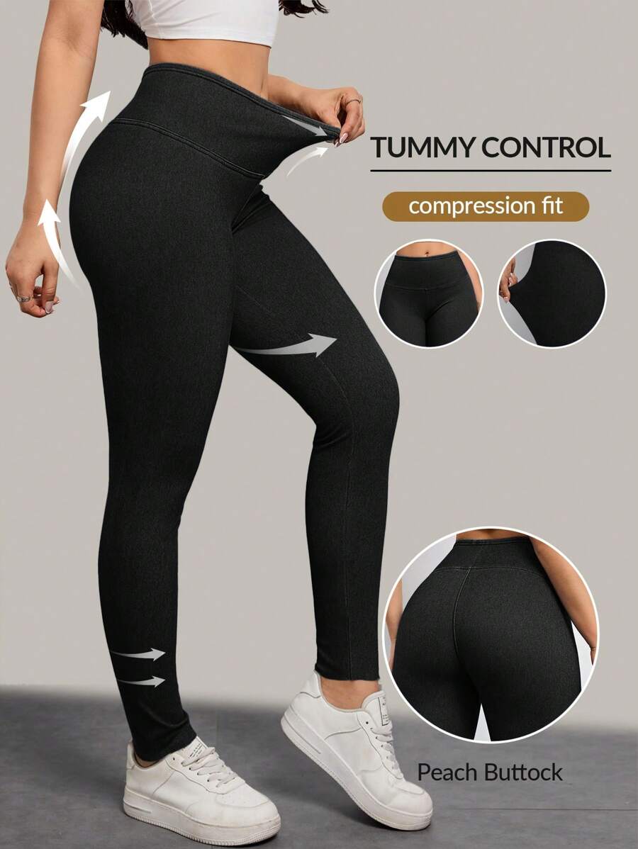 سراويل جينز نسائية ضيقة بنمط موحد اللون وقطعة مرنة للكاجوال