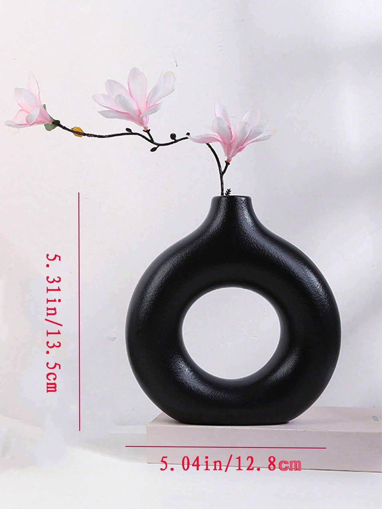 قطعة واحدة زهرية على شكل دونات بطراز INS للديكور، زهرية على شكل دونات يدوية الصنع بطراز بوهيمي بسيط،